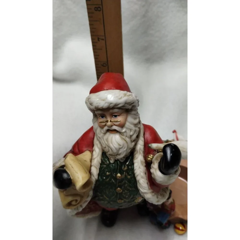 Partylite‎ Santa Claus Tealight Holder wit Toy Bag 7" Tall Hand-Painted